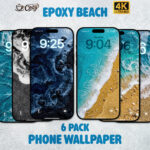 Epoxy Beach Phone Wallpaper 6 Pack