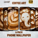 Cozy Coffee Art Collection – Phone Wallpaper 6 Pack